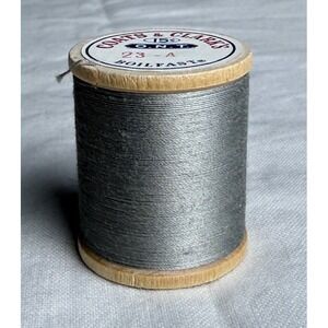Vintage‎ NEW Coats & Clark's 125 Yards #23-A Nu-Grey Gray Thread Wooden Spool